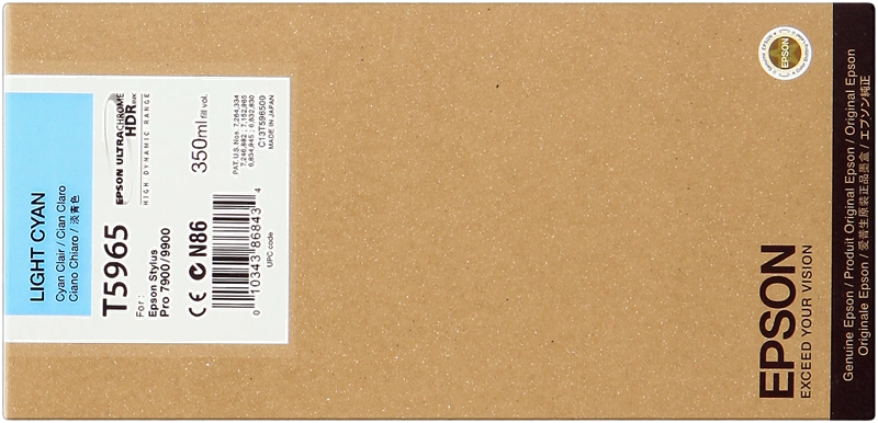 ORIGINAL Epson Cartuccia d'inchiostro ciano (chiaro) C13T596500 T5965 350ml cartuccia Ultra Chrome HDR