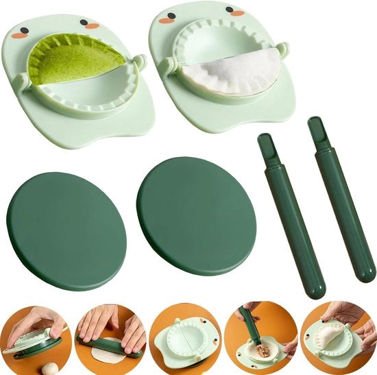Due set di stampi per dimsum - Macchina per pasta manuale ergonomico per dimsum macchina per dimsum a tre in uno (verde)
