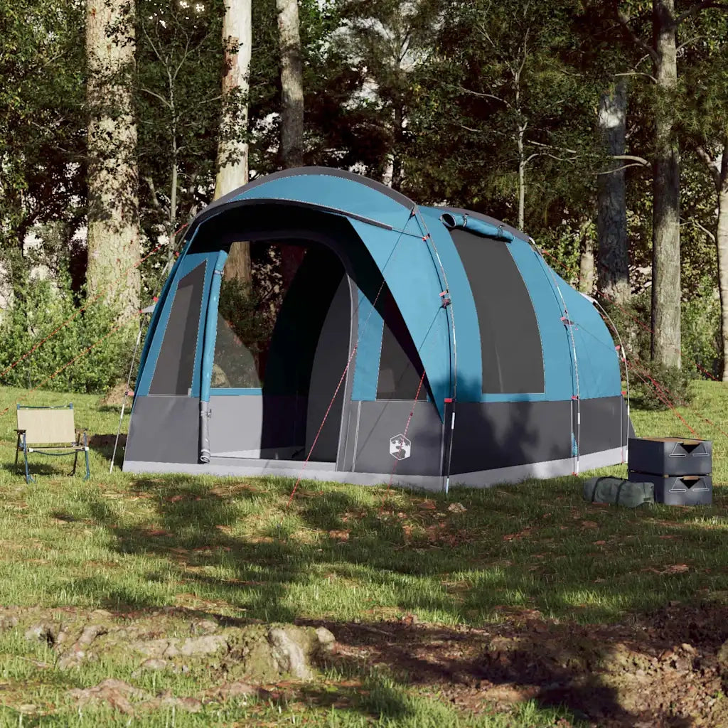 Tenda da Campeggio a Tunnel per 3 Persone-Tenda per Escursionismo Blu Impermeabile 559815