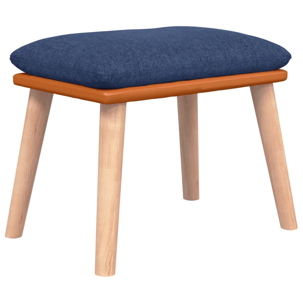 Poltrona a Dondolo con Poggiapiedi Blu in Tessuto cod mxl 51916