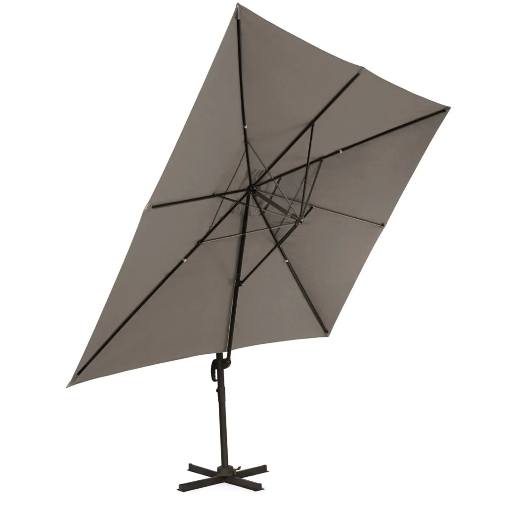 IDMarket - CALVI taupe 3x4 M ombrellone sfalsato a 360° con copertura