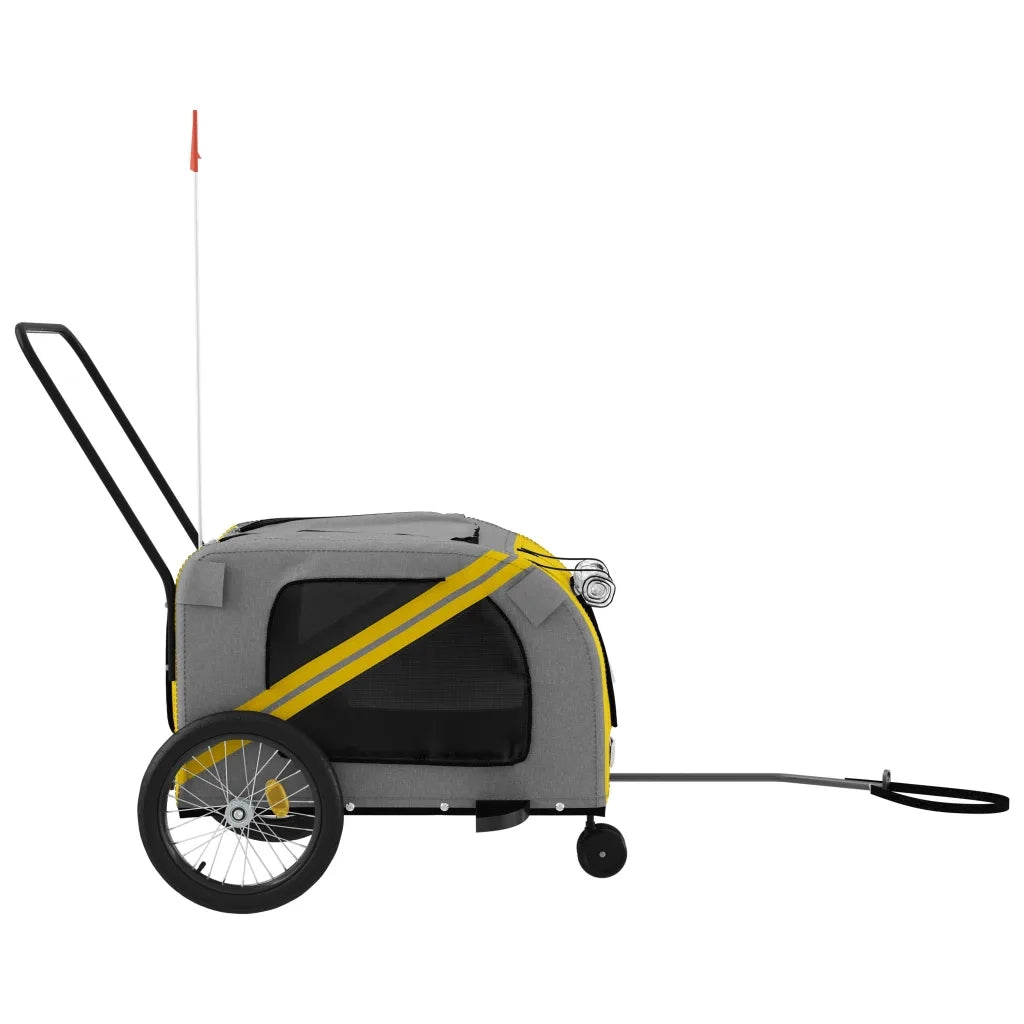 Rimorchio da Bici per Animali Giallo e Grigio Oxford e Ferro CFW5055425