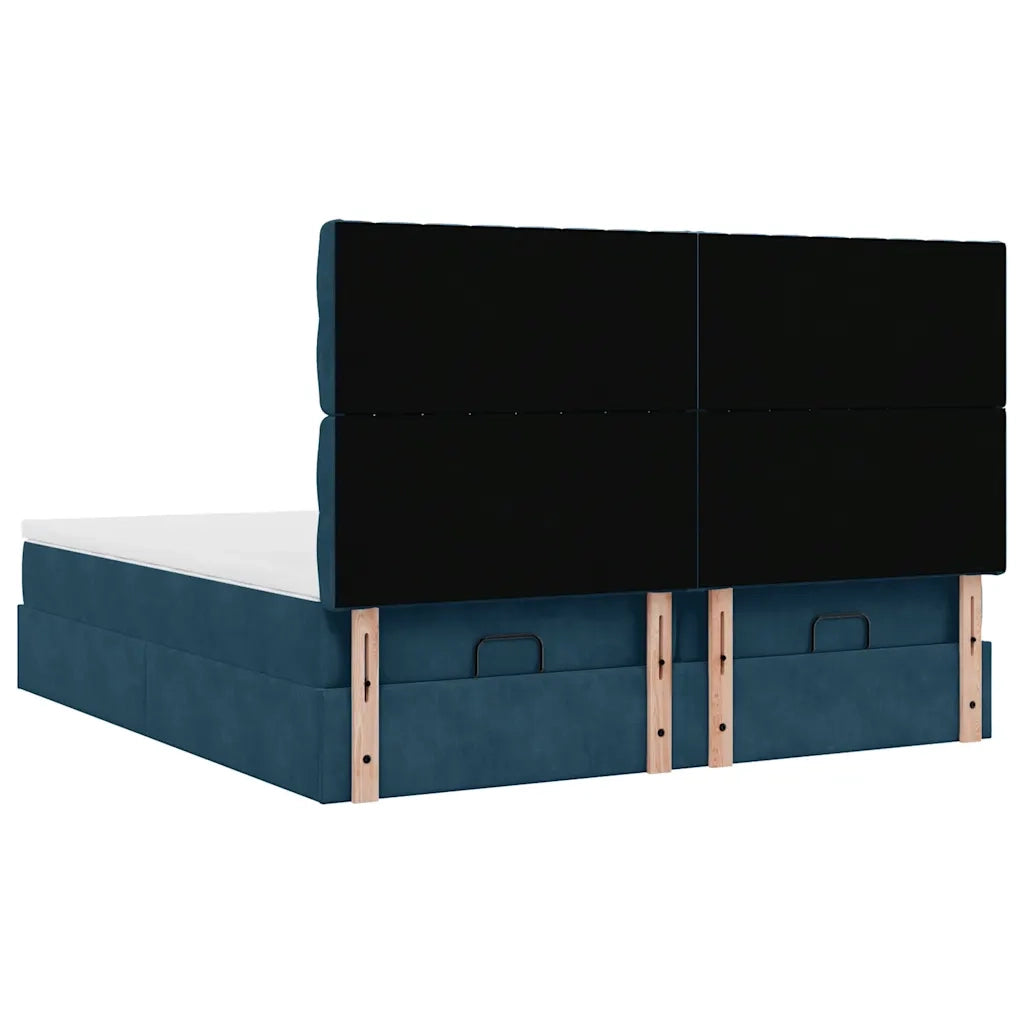 vidaXL Struttura Letto Pouf con Materassi 160x200 cm Velluto