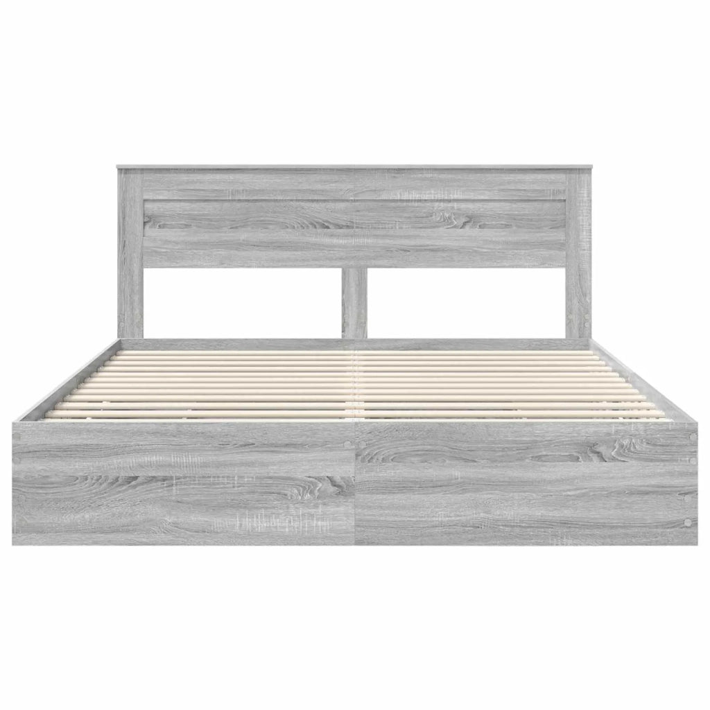 Struttura del letto con cassetto Grigio Sonoma 200 x 200 cm 3409827