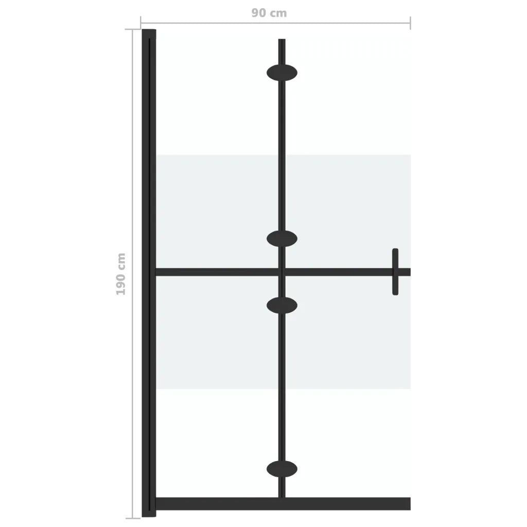 Parete per Doccia Walk-in Pieghevole in Vetro ESG 90x190 cm cod mxl 47917