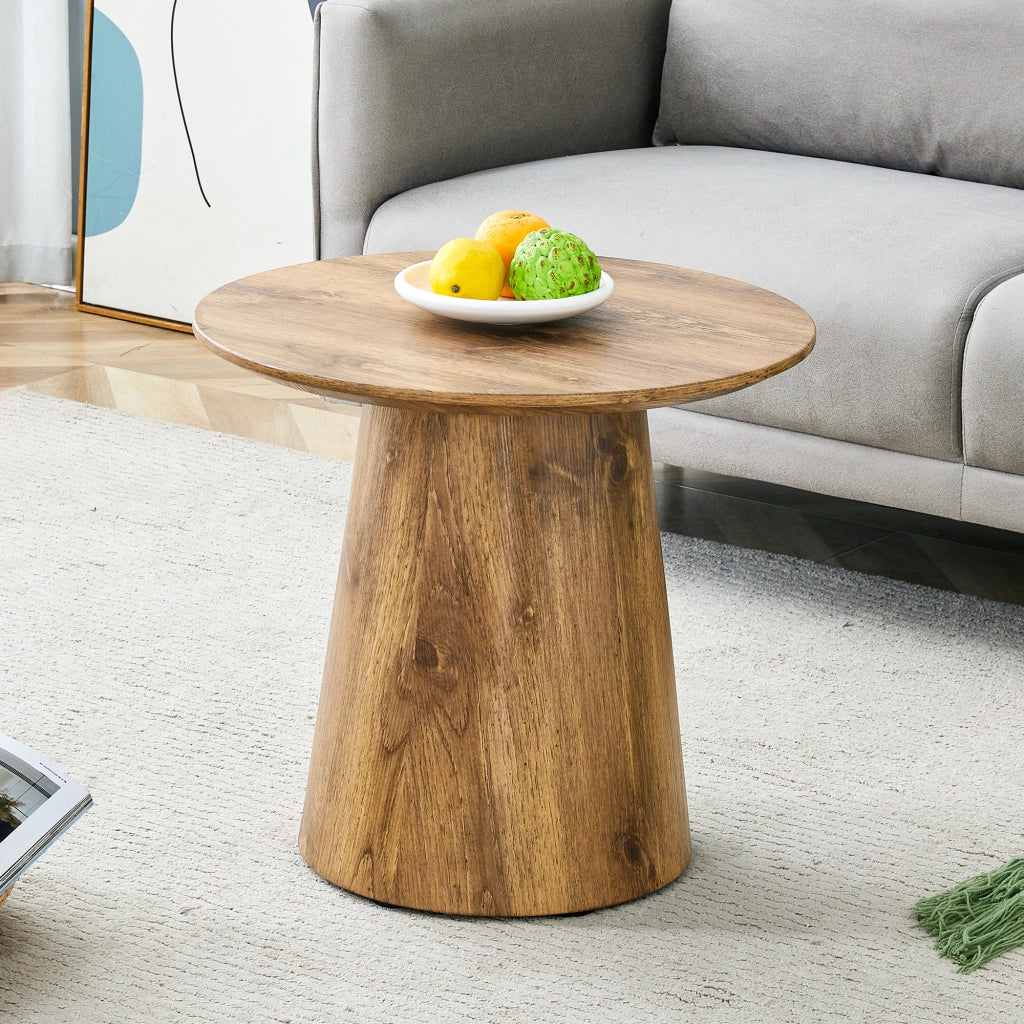 TAVOLINO ROTONDO 50 cm Effetto legno MDF