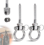 Hanger oscillante per carico pesante - Spina per soffitto M8 - Viti a testa 304 Acciaio inossidabile - Alloggiamento con bielle a punta - 125 mm - Per traversi in legno