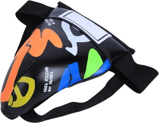 Abdome lievito protettivo per bambini ragazzi protezione addome difesa addome per boxe con tessuto elastico nero.