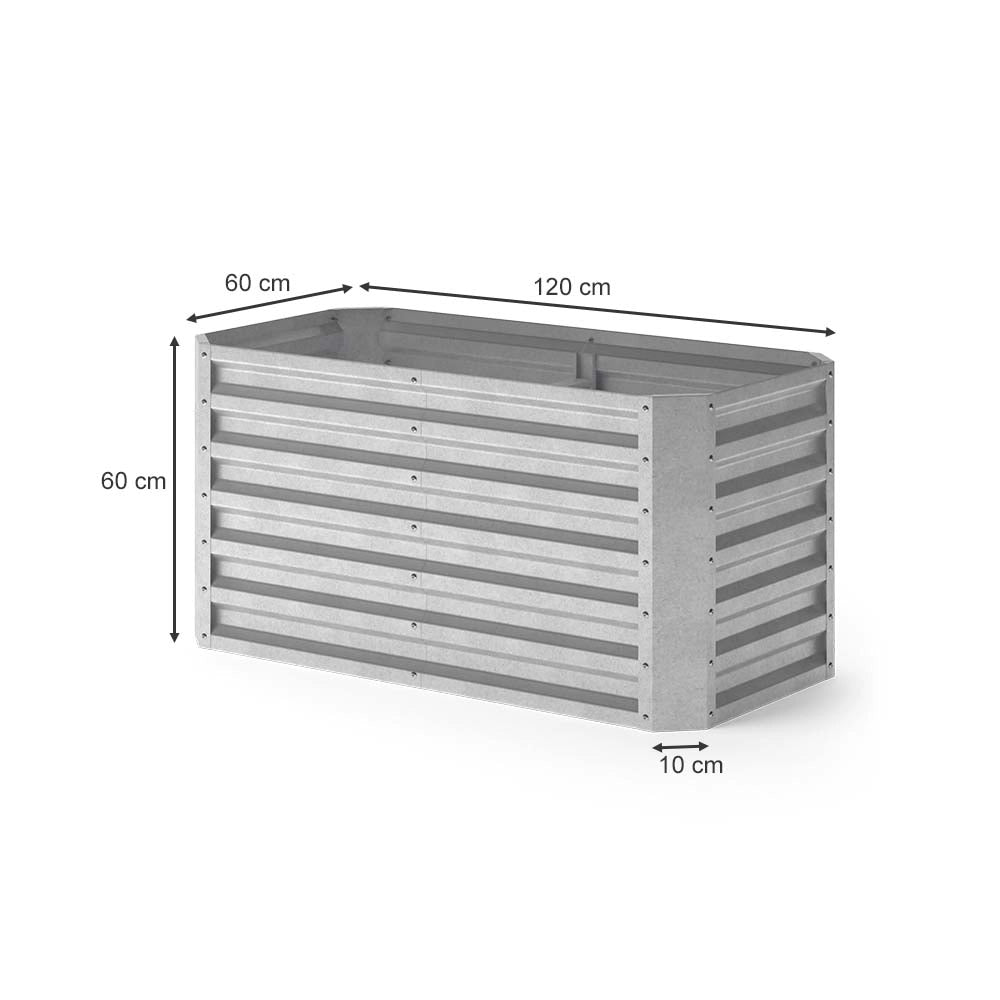 OK-Living Letto per orto rialzato Argento 120 x 60 cm