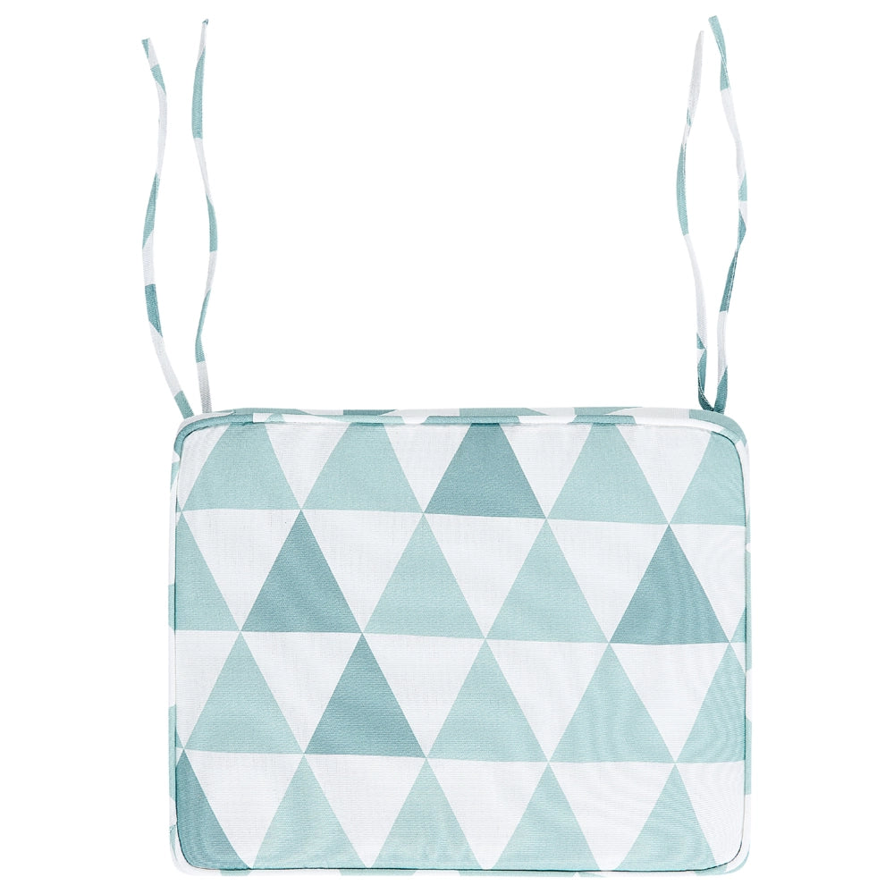 Set di 6 cuscini per sedie da esterno azzurro e bianco 31 x 39 cm giardino terrazzo tessuto resistente