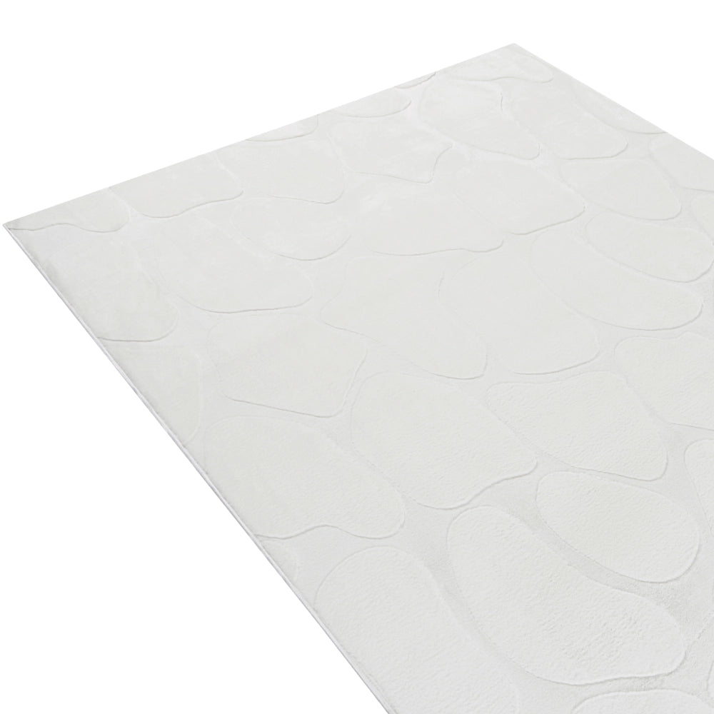 Tappeto decorativo rettangolare in jacquard, 160 x 160 cm, bianco sporco design elegante