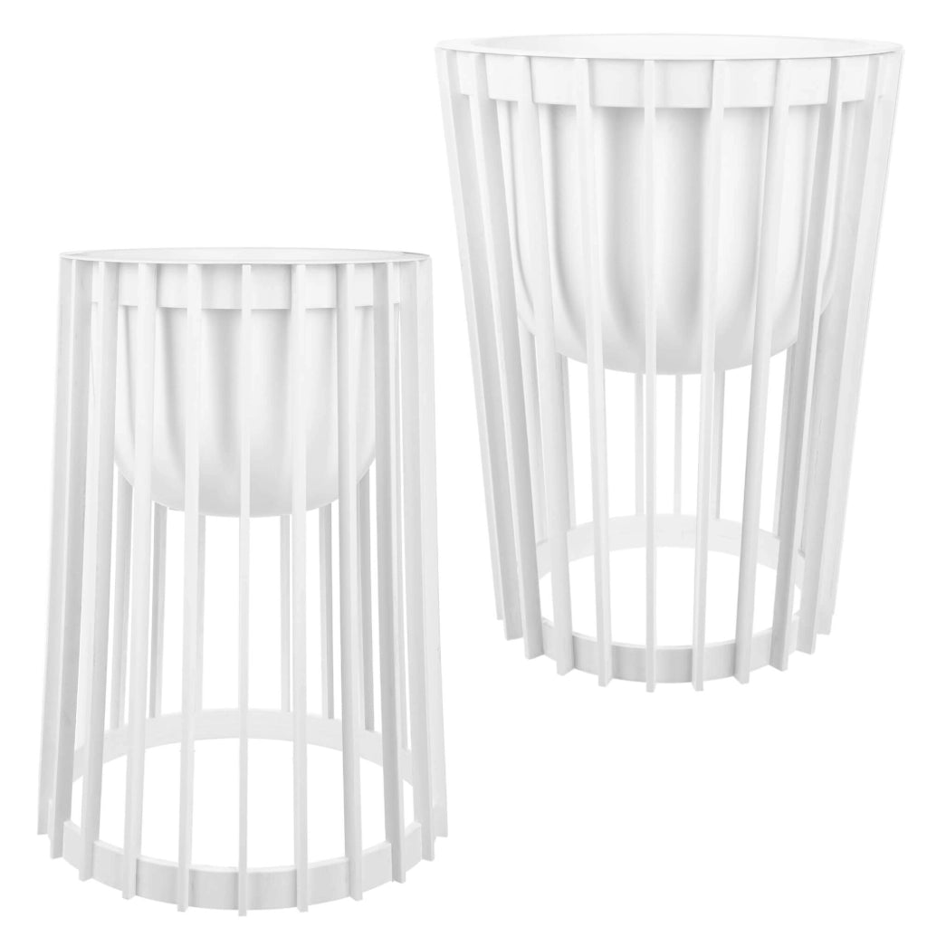 Supporto per fiori bifacciale KADAX Loft, bianco, 53,5 cm + 2 inserti