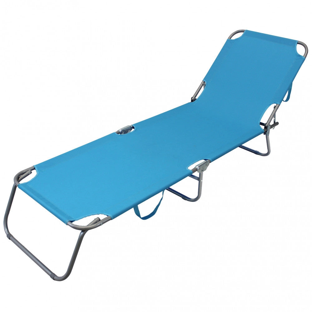 Lettino Prendisole da Giardino 188x55x24,5h cm in Acciaio Vari Colori