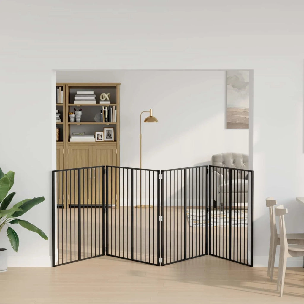 Cancello per cani 4 pcs Nero 100 x 100 cm Acciaio zincato 891990
