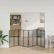 Cancello per cani 4 pcs Nero 100 x 100 cm Acciaio zincato 891990