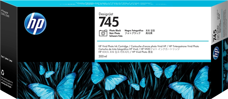 HP Cartuccia Inchiostro Nero Fotografico DesignJet 745, 300 ml