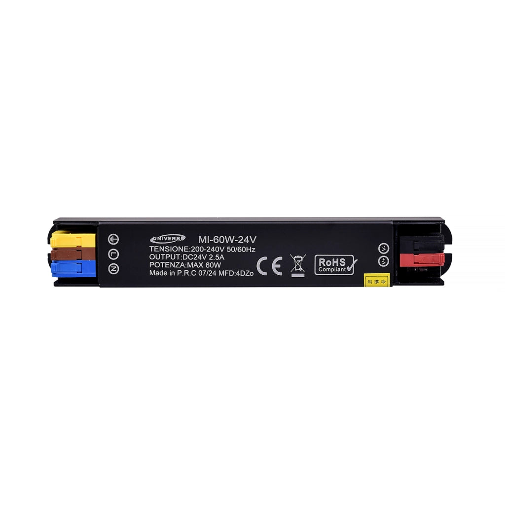 MINI TRASFORMATORE 24V 2.5A 60W IP20 - ALIMENTATORE COMPATTO E IMPERMEABILE IDEALE PER APPLICAZIONI INDUSTRIALI E DOMESTICHE