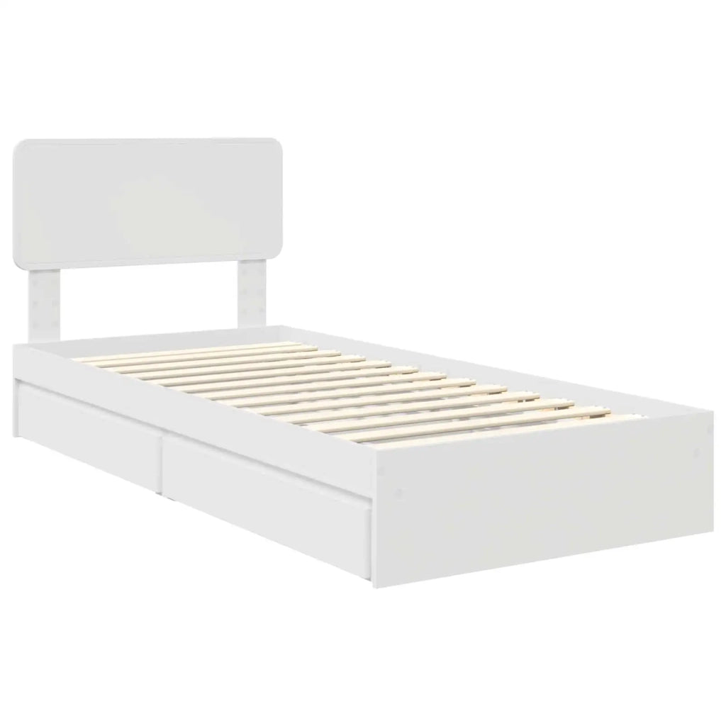 Letto con Contenitore Bianco 75 x 190 cm Legno multistrato 3412325