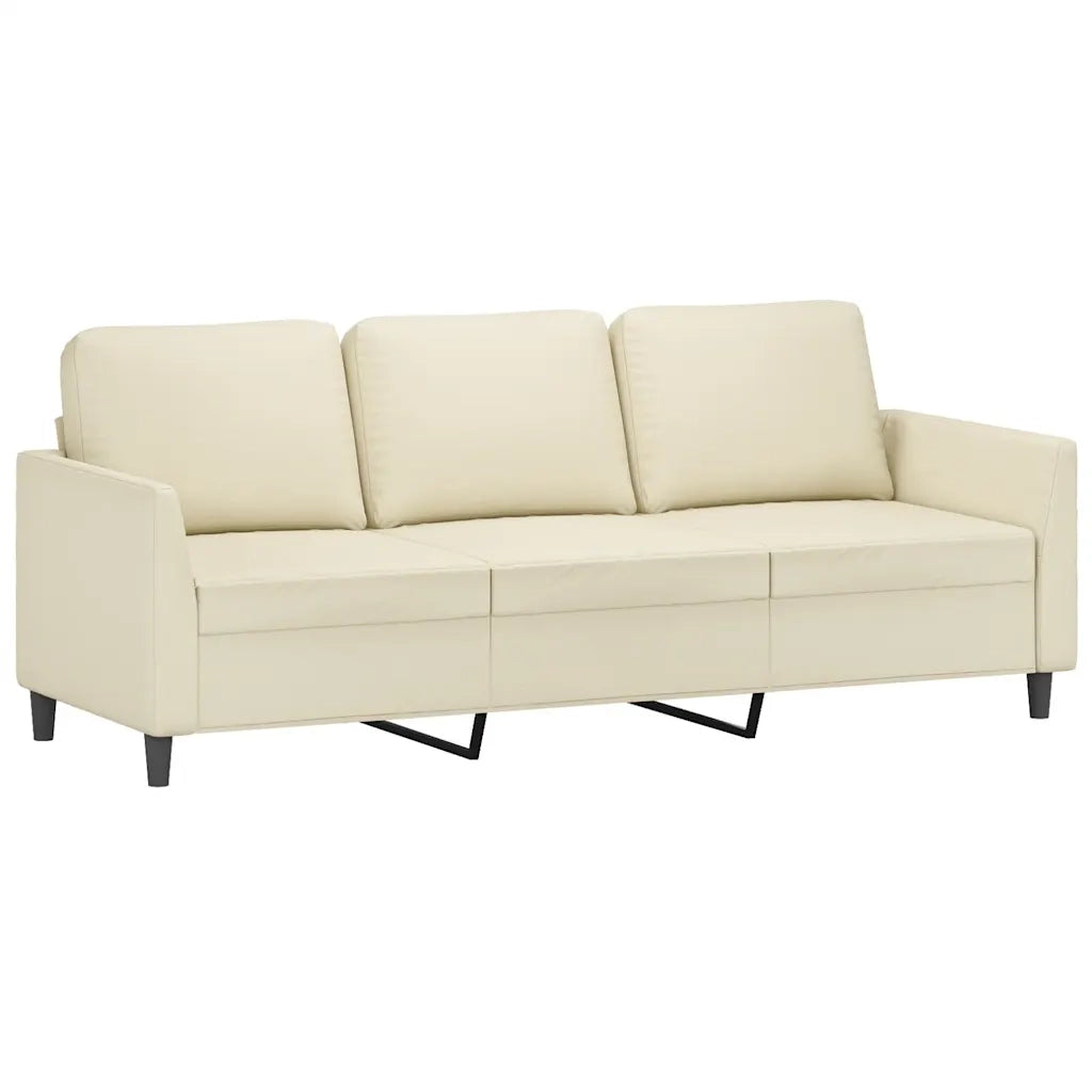Divano a 3 Posti Crema 180 cm in Similpellecod mxl 83674