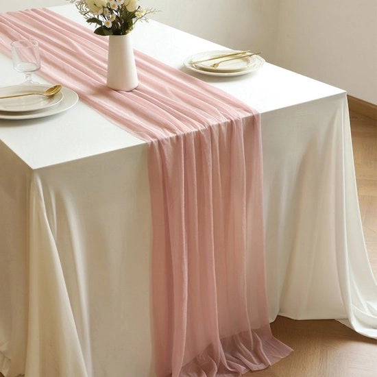 Tela da tavola trasparente - 75x300cm Tela da tavola romantica in stile bohemien - Decorazione da tavola per matrimoni, feste, docce di nozze, compleanni