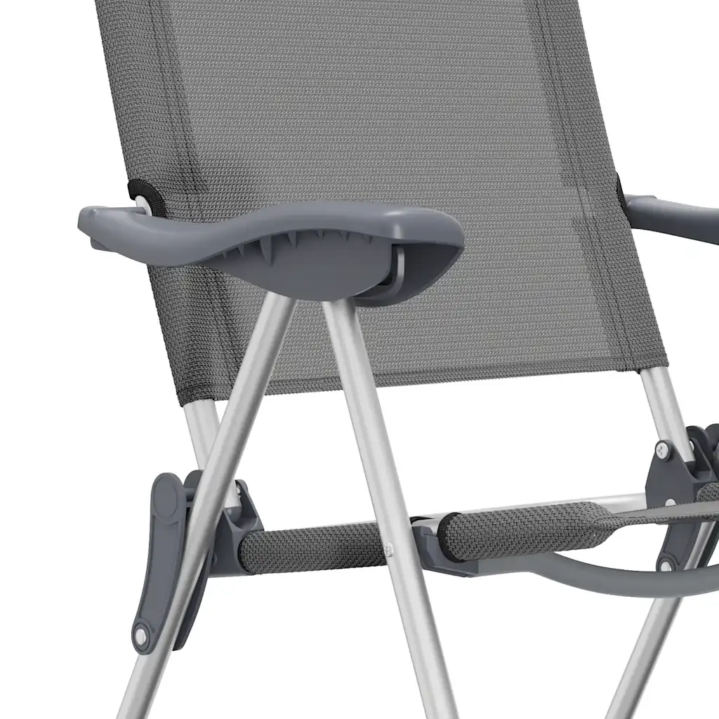 Sedie Pieghevoli da Campeggio 2 pz Grigio in Alluminio 44304