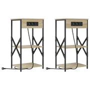 Set di 2 Comodini | Armadio da Notte | Mobiletto da notte Rovere Sonoma 41 x 31 x 76 cm