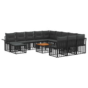 Set Divano da Giardino 13 pcs Nero e Grigio scuro polyrattan 3437827