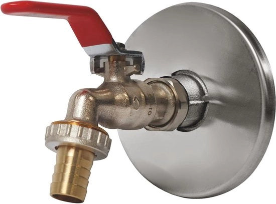 Adattabile manometro a palloncino 15/21-20/27 con supporto a muro a roschetto in ottone cromato - maniglia piatta - maschio 1/2" (15/21) - uscita 3/4" (20/27)
