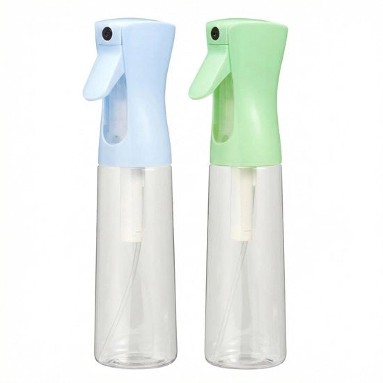 Set di flaconi spray da 2 - Diffusore di nebbia fine - Contenitore riutilizzabile da 310 ml - Flacone trasparente - Ø 6 x 24 cm - Ideale per lo stile dei capelli/piante - Flacone spray