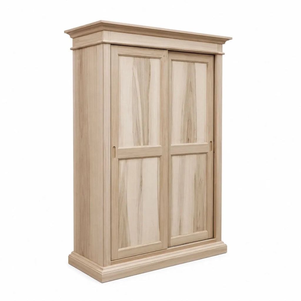 Armadio classico 2 porte scorrevoli legno grezzo 128x50x200 (483) - Mobili 2G
