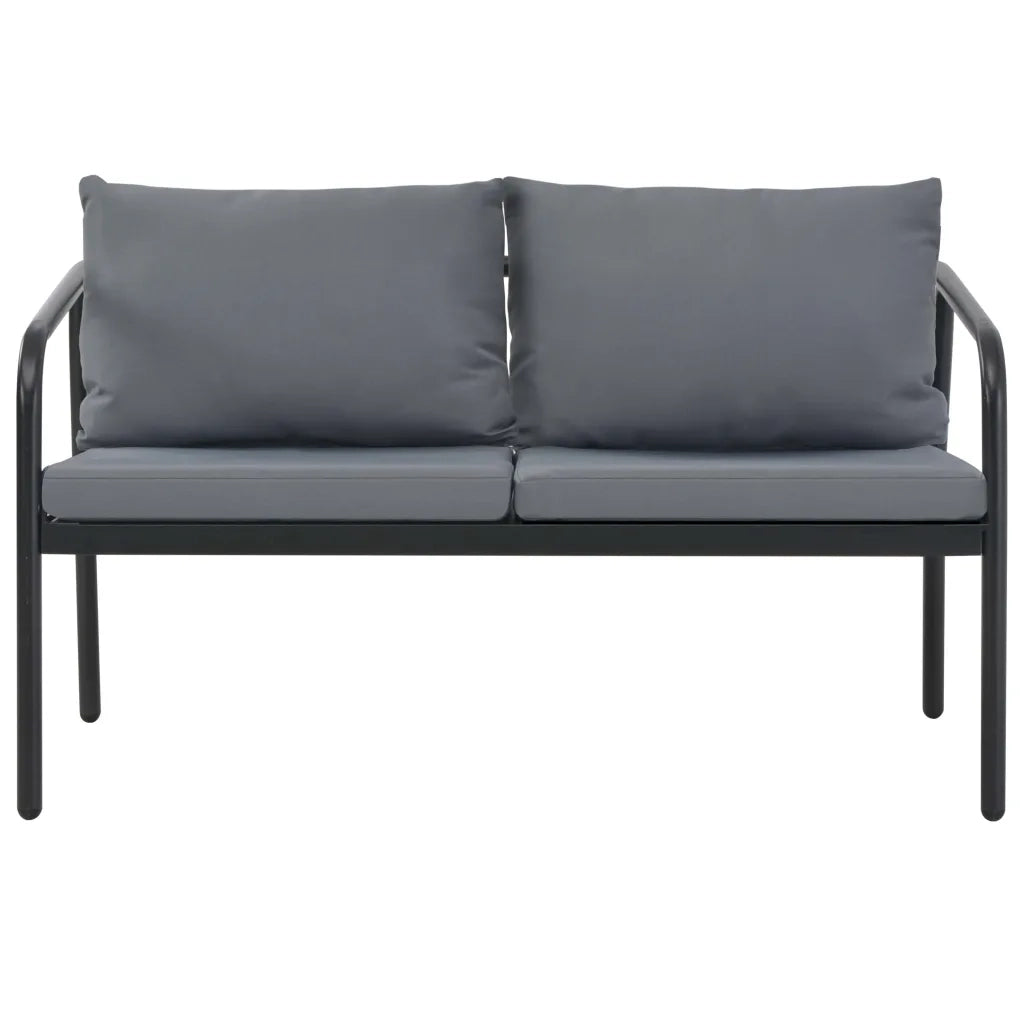 Divano da Giardino a 2 Posti con Cuscini Grigio in Alluminio cod mxl 73627