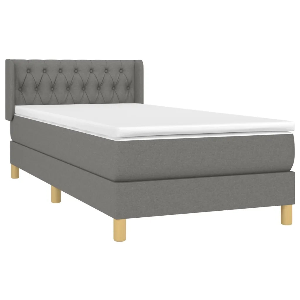 Giroletto a Molle con Materasso Grigio Scuro 90x190 cm Tessuto 3130474