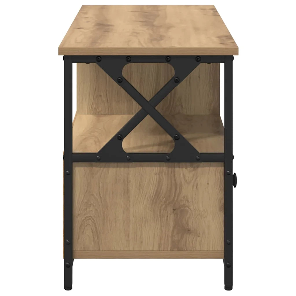 Mobile TV con cassetto-Credenza TV-Console TV Rovere artigianale 90 x 33 x 45 cm
