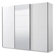 Armadio Camera da Letto Rutino, Guardaroba Grande Appendiabiti, 262.5x224h cm Bianco Opaco