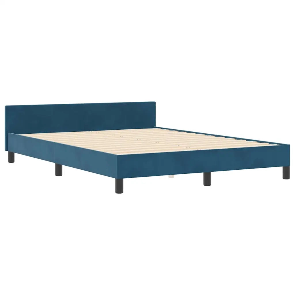 Letto a molle con testiera Blu Scuro 140 x 200 cm Velluto 3345015