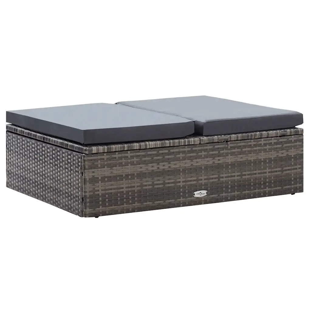 Set Divani da Giardino 2 pz con Cuscini in Polyrattan Grigio cod mxl 41453