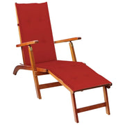 Lettino prendisole sedia a sdraio lettino prendisole letto da giardino mobili da esterno per patio 167 cm con poggiapiedi e cuscino legno massello di acacia 02_0012578