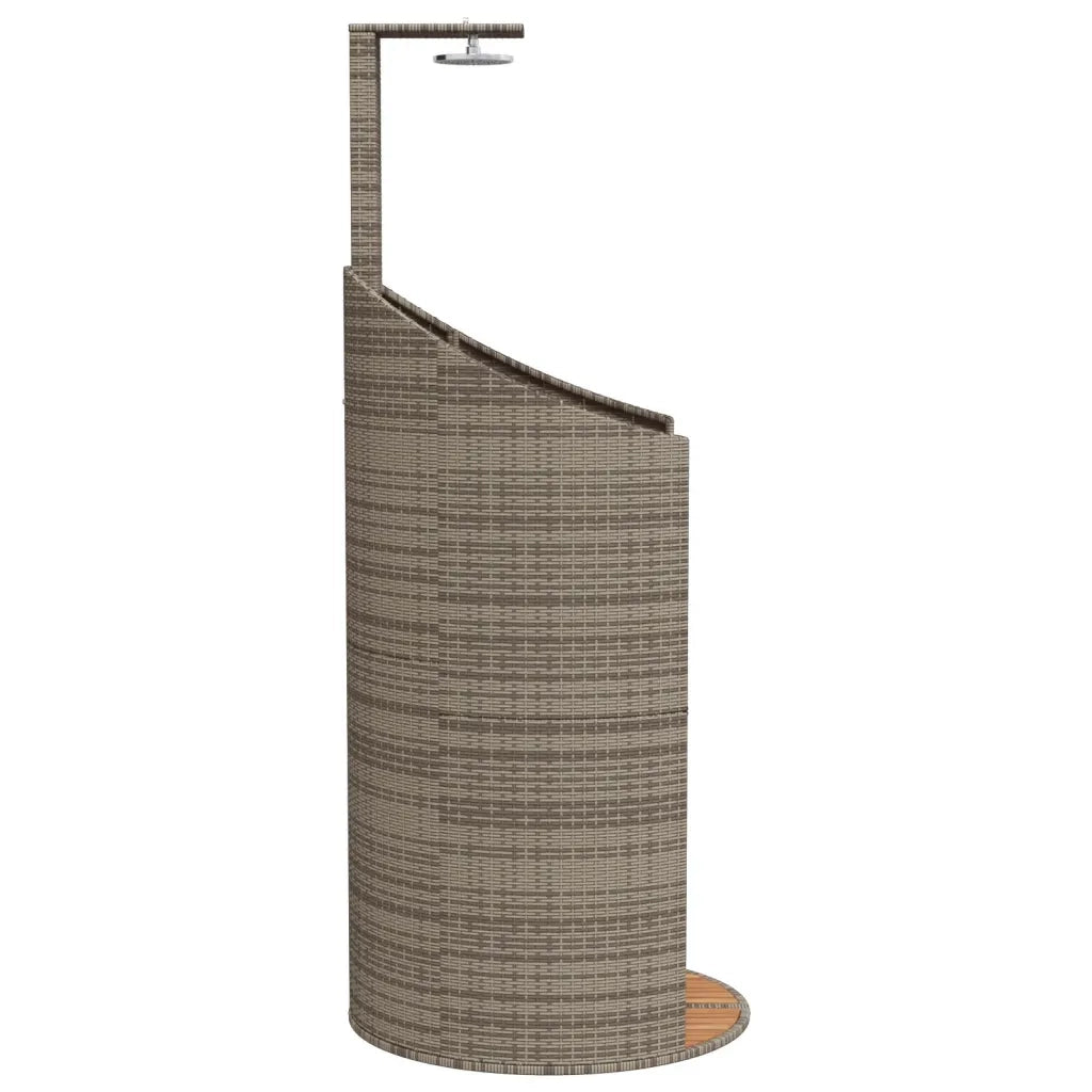 Doccia Esterno Grigia 100x100x241,5cm Polyrattan e Legno Acacia CFW5204553