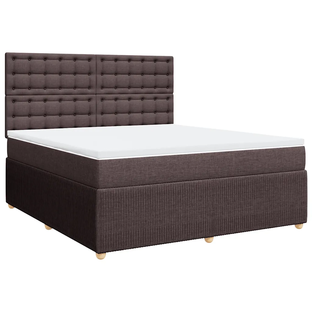 Giroletto a Molle con Materasso Marrone Scuro 180x200cm Tessuto 3294452