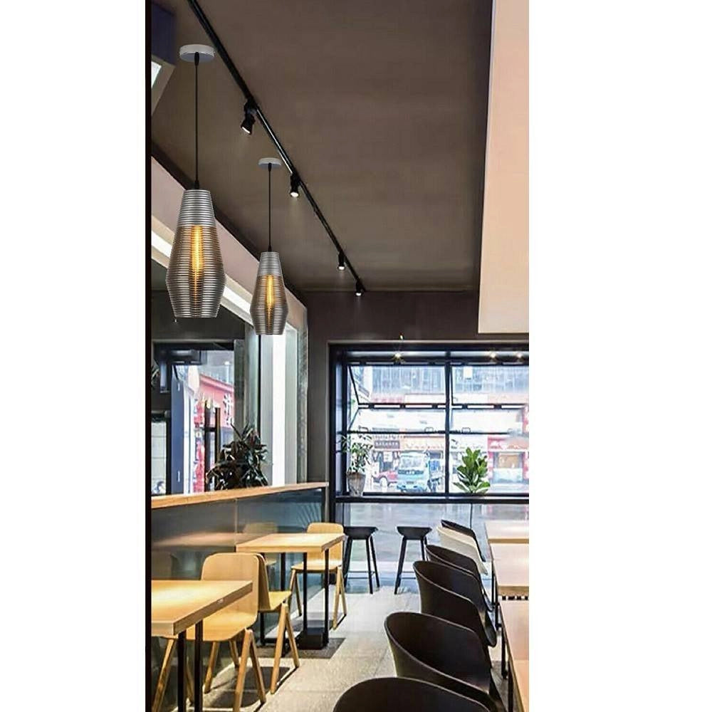 Trade Shop - Lampadario Soffitto Forma Ovale In Vetro Lampada Sospensione Attacco E27 A36-01 -