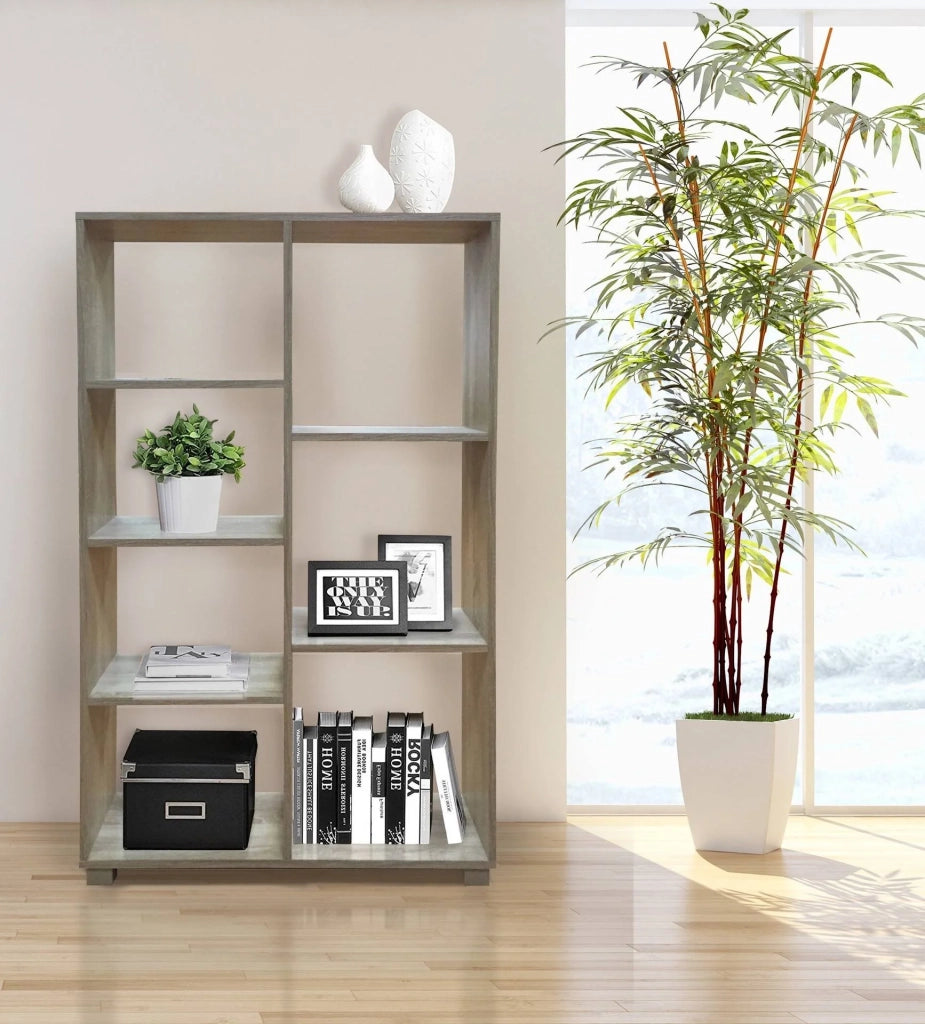 Libreria giorno 7 ripiani 80x24x126,5cm in legno rovere