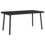 Tavolino da Giardino | Tavolino da esterno Rettangolare Nero 80x40x37 cm Polyrattan