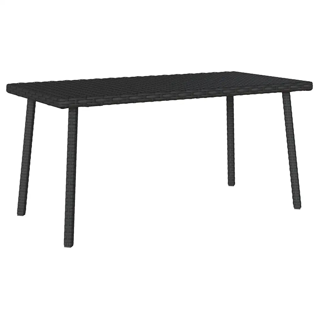 Tavolino da Giardino | Tavolino da esterno Rettangolare Nero 80x40x37 cm Polyrattan