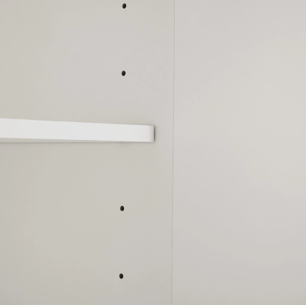 Sideboard 80x40x80 cm con motivo ad arco e superficie facile da pulire in pannello truciolare bianco