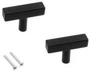 Maniglie a T in acciaio inox - nastro quadrato - unico foro - misure 50mm/150mm/200mm/250mm/300mm/350mm - ideale per cucina/ mobili - maniglie per porte