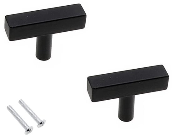 Maniglie a T in acciaio inox - nastro quadrato - unico foro - misure 50mm/150mm/200mm/250mm/300mm/350mm - ideale per cucina/ mobili - maniglie per porte