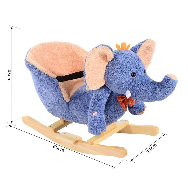 ELEFANTE A DONDOLO PER BAMBINI A FORMA DI ELEFANTE BLU