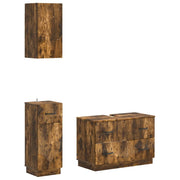 Set di armadietti da bagno in 3 pezzi HOORN Rovere Fumo 3417797