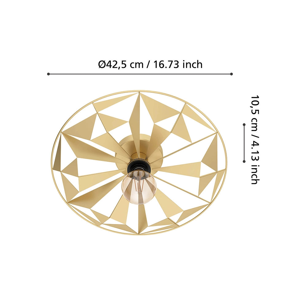 Plafoniera Contemporanea Castanuelo 1 Luce Acciaio Oro