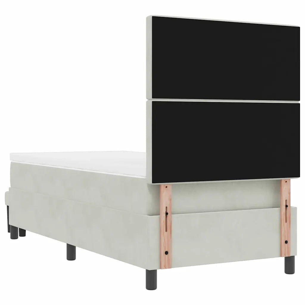 Letto a molle con materasso Grigio chiaro 90 x 200 cm Velluto 3344420